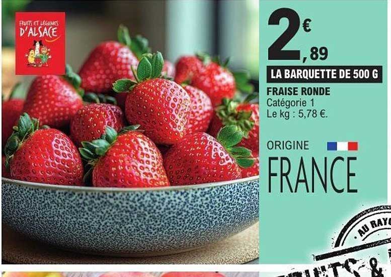 LA BARQUETTE DE 500 G FRAISE RONDE