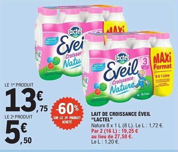 LAIT DE CROISSANCE ÉVEIL "LACTEL"