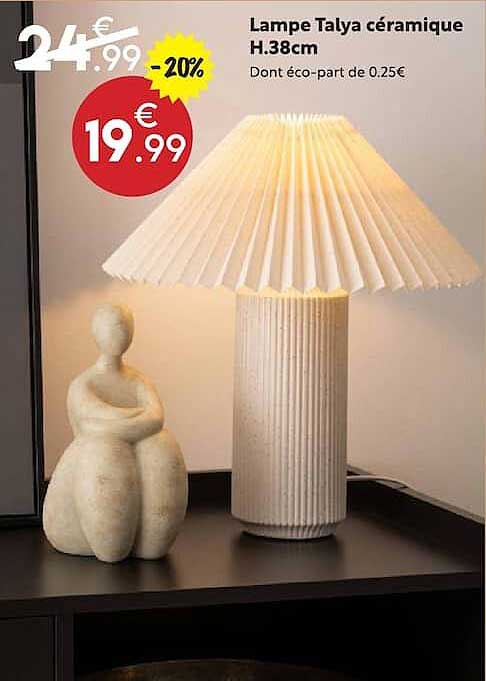 Lampe Talya céramique H.38cm
