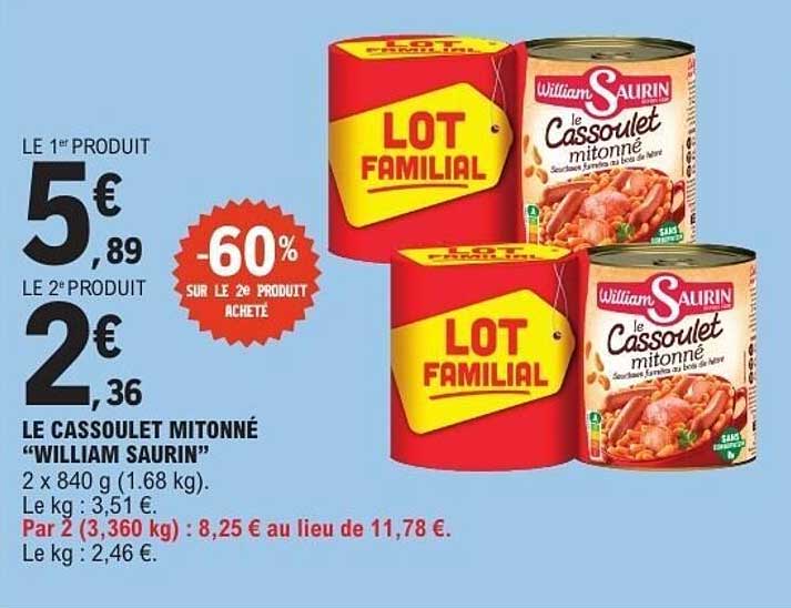 LE CASSOULET MITONNÉ "WILLIAM SAURIN"