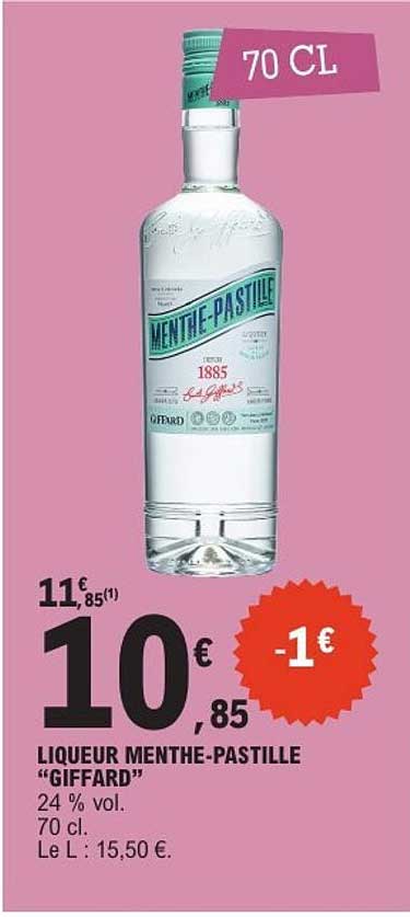 LIQUEUR MENTHE-PASTILLE "GIFFARD"