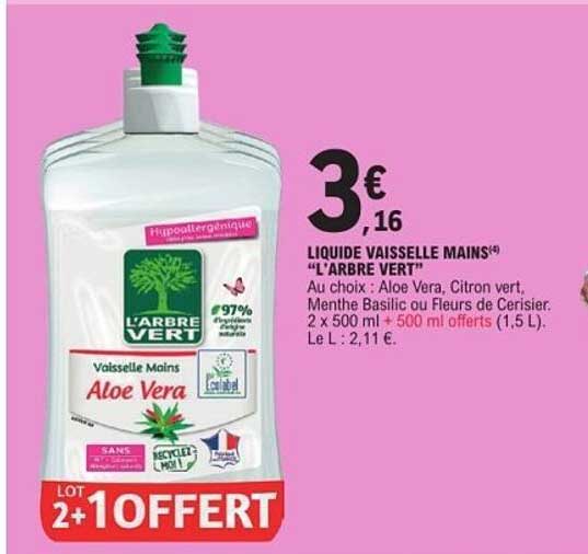 LIQUIDE VAISSELLE MAINS "L'ARBRE VERT"