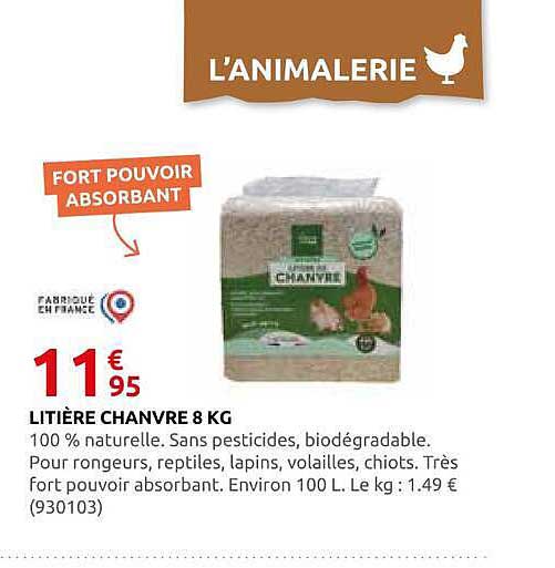 LITIÈRE CHANVRE 8 KG