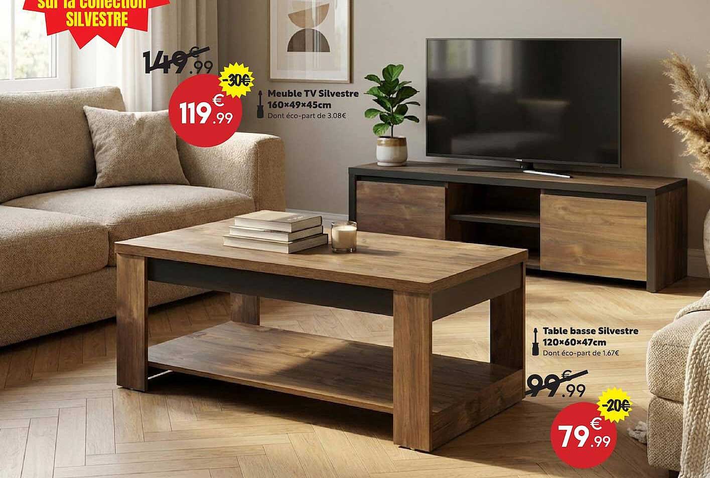 Meuble TV Silvestre 160×49×45cm