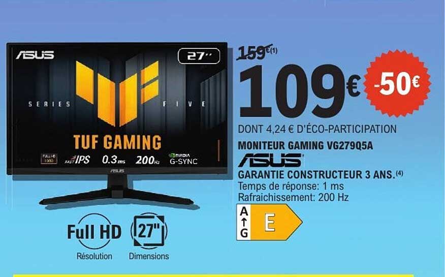 MONITEUR GAMING VG279QSA ASUS
