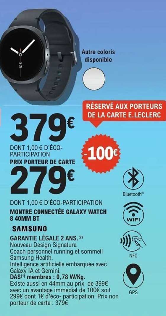 MONTRE CONNECTÉE GALAXY WATCH 8 40MM BT