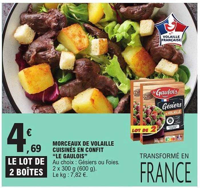 MORCEAUX DE VOLAILLE CUISINÉS EN CONFIT "LE GAULOIS"