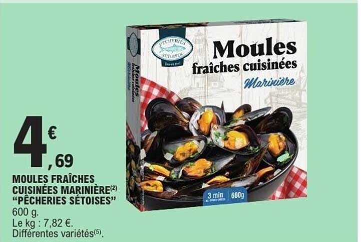 Moules fraîches cuisinées marinière “Pêcheries Sétoises”