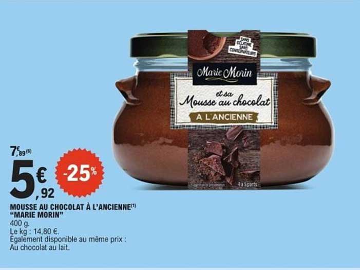 MOUSSE AU CHOCOLAT À L’ANCIENNE "MARIE MORIN"