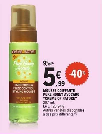 MOUSSE COIFFANTE PURE HONEY AVOCADO “CREME OF NATURE”