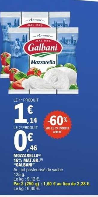 MOZZARELLA 16% MAT.GR. "GALBANI"