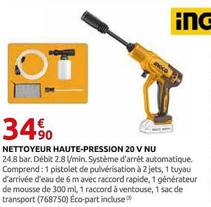 NETTOYEUR HAUTE-PRESSION 20 V NU