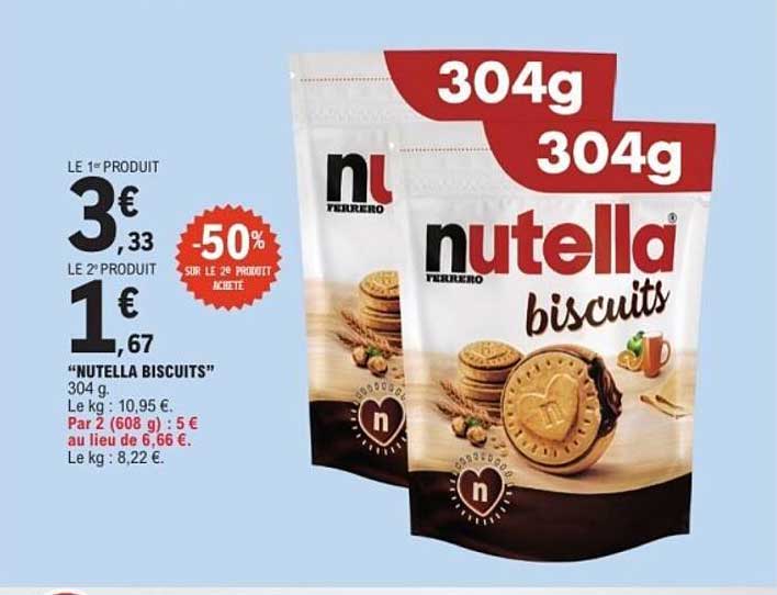 NUTELLA BISCUITS 304 g -50% sur le 2e produit acheté