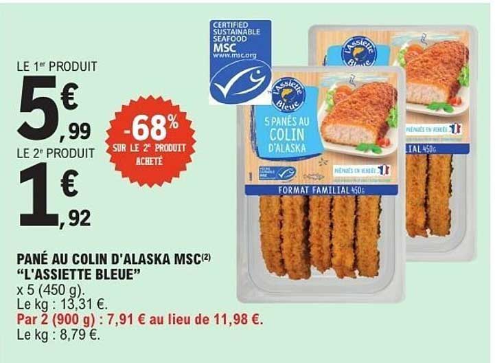 PANÉ AU COLIN D'ALASKA MSC “L'ASSIETTE BLEUE”