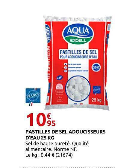 PASTILLES DE SEL ADOUCISSEURS D'EAU 25 KG