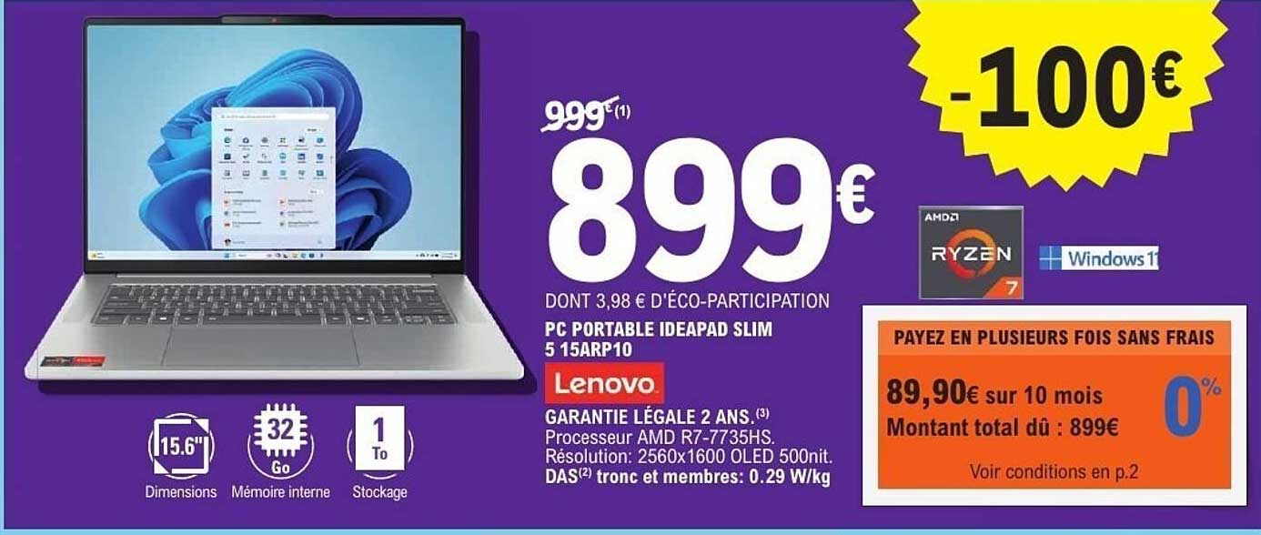 PC PORTABLE IDEAPAD SLIM 5 15ARP10