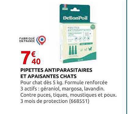 PIPETTES ANTIPARASITAIRES ET APAISANTES CHATS
