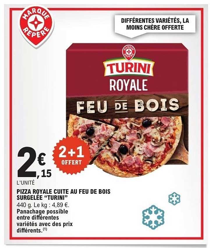 PIZZA ROYALE CUITE AU FEU DE BOIS SURGELÉE “TURINI”