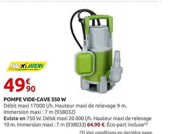 POMPE VIDE-CAVE 550 W