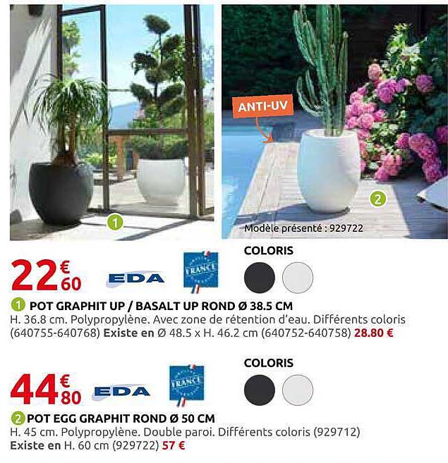 POT GRAPHIT UP / BASALT UP ROND Ø 38.5 CM