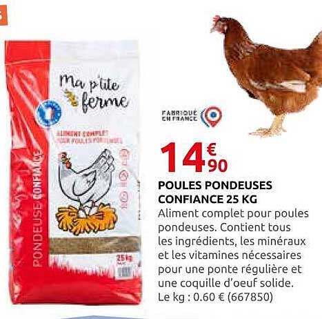 POULES PONDEUSES CONFIANCE 25 KG