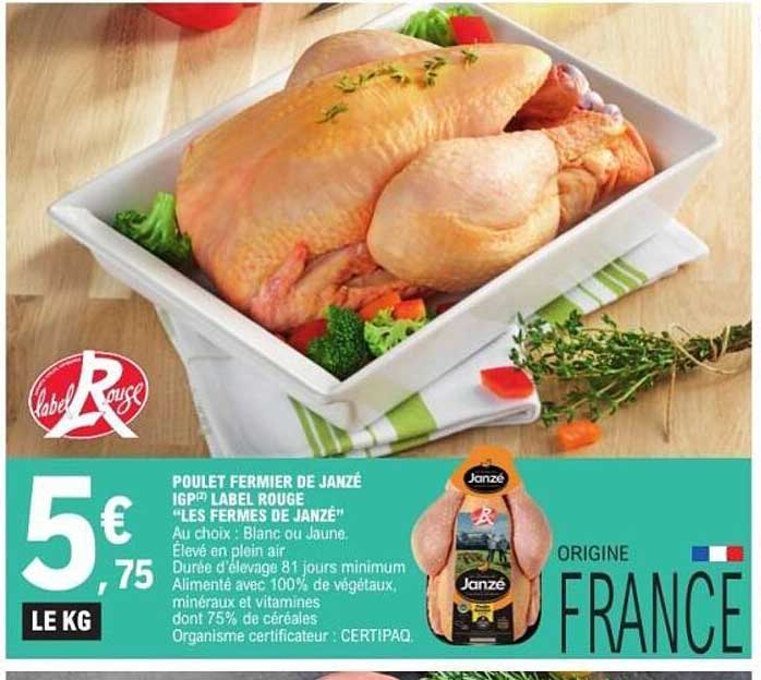 POULET FERMIER DE JANZÉ IGP LABEL ROUGE "LES FERMES DE JANZÉ"
