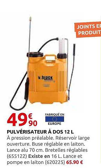 PULVÉRISATEUR À DOS 12 L
