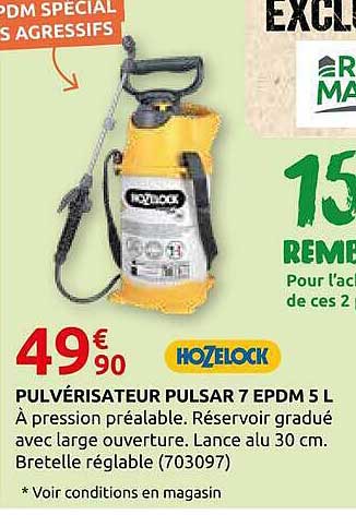 PULVÉRISATEUR PULSAR 7 EPDM 5 L