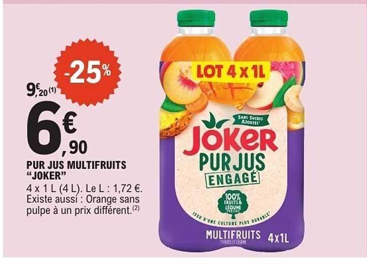 PUR JUS MULTIFRUITS "JOKER"