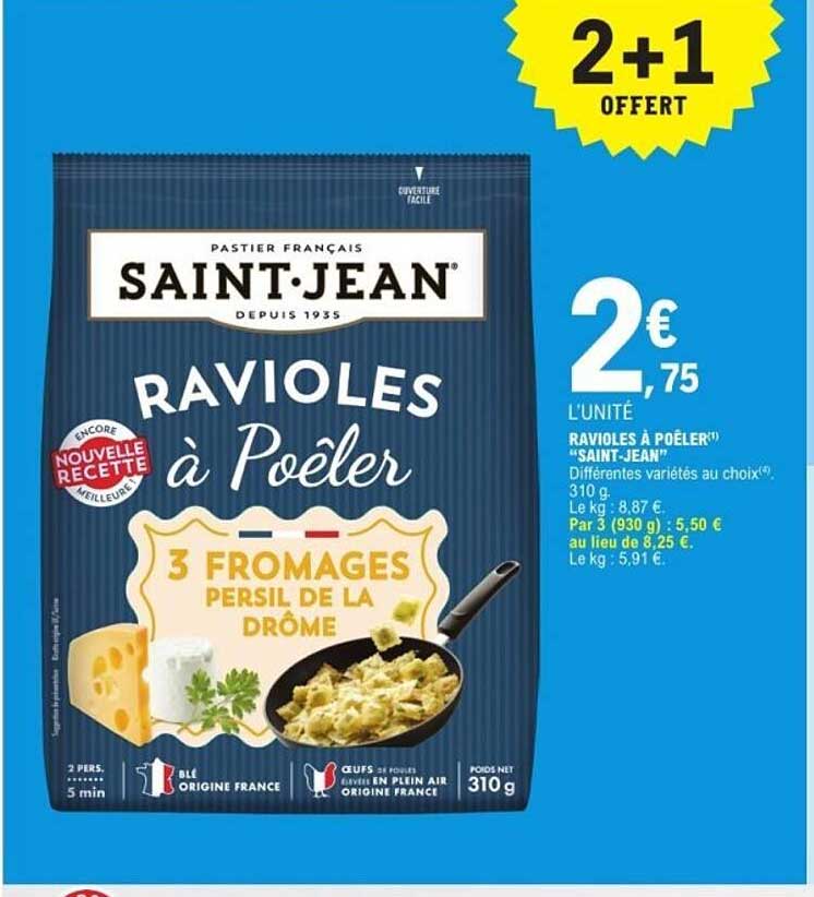 Ravioles à poêler Saint-Jean 3 fromages persil de la Drôme