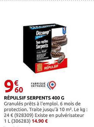 RÉPULSIF SERPENTS 400 G