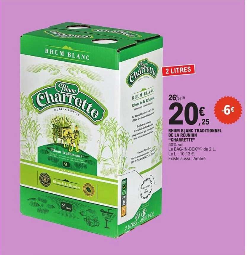 Rhum blanc traditionnel de La Réunion "Charrette"