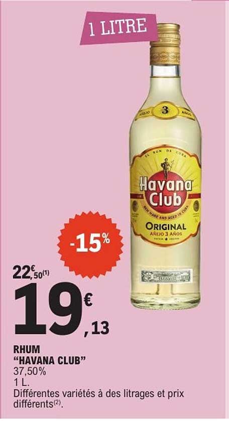 Rhum “Havana Club” 37,50% 1 L