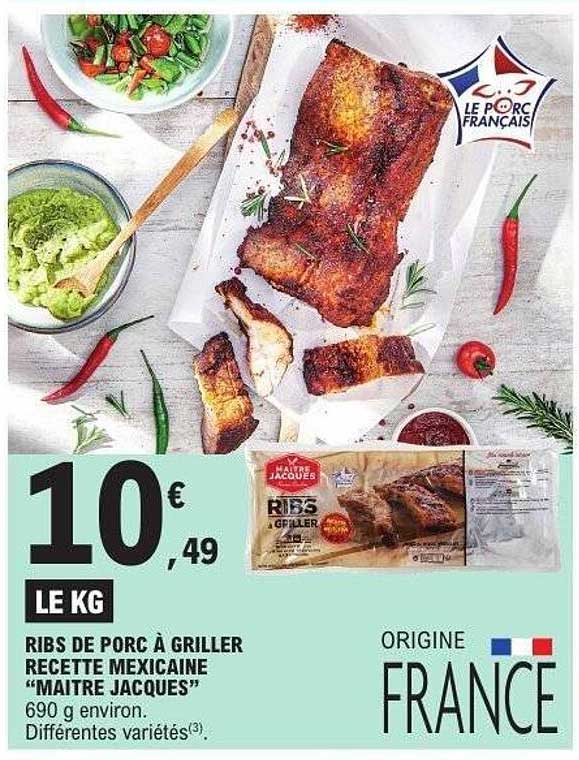 RIBS DE PORC À GRILLER RECETTE MEXICAINE “MAITRE JACQUES”