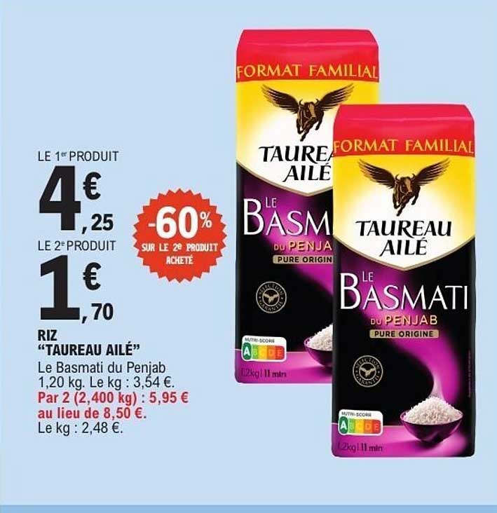 RIZ “TAUREAU AILÉ” Le Basmati du Penjab 1,20 kg