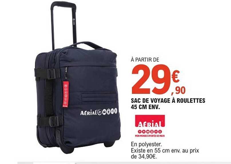 SAC DE VOYAGE À ROULETTES 45 CM ENV.