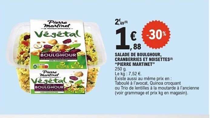 SALADE DE BOULGHOUR, CRANBERRIES ET NOISETTES «PIERRE MARTINET»