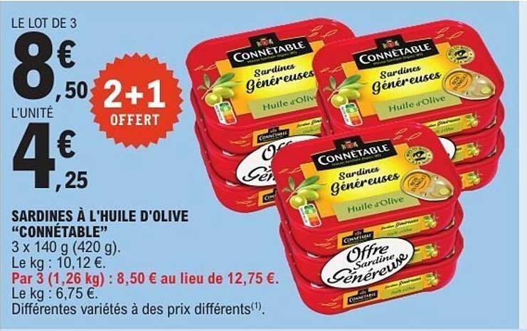 SARDINES À L'HUILE D'OLIVE "CONNETABLE"
