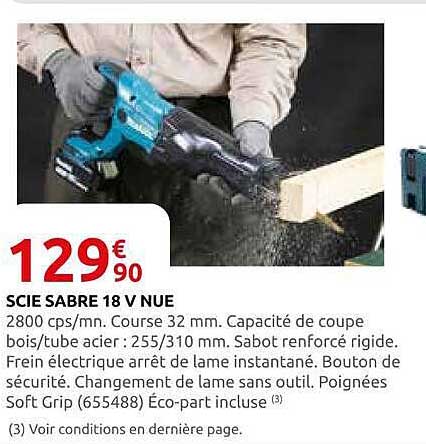 SCIE SABRE 18 V NUE