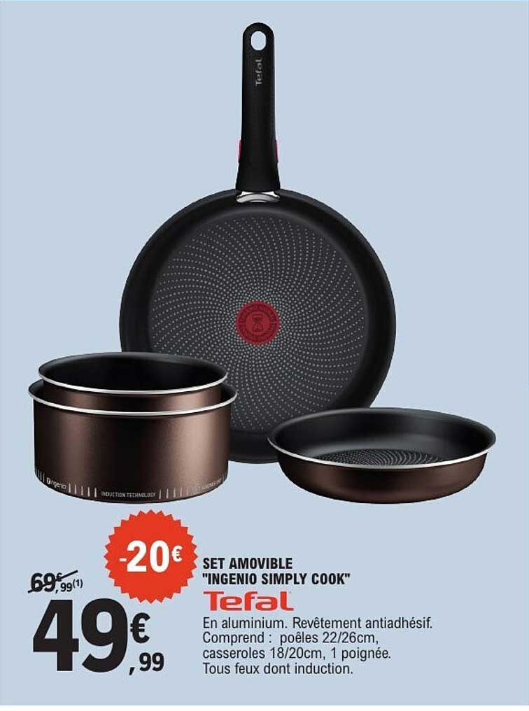 SET AMOVIBLE "INGENIO SIMPLY COOK" Tefal