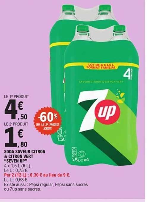 SODA SAVEUR CITRON & CITRON VERT “SEVEN UP”