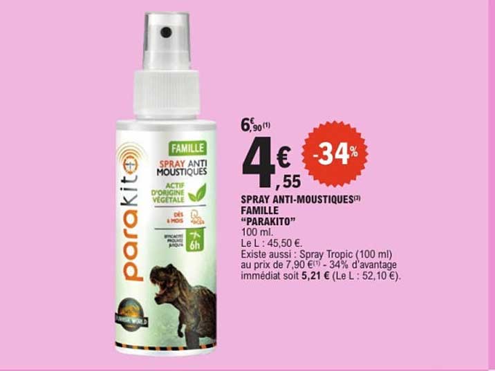 SPRAY ANTI-MOUSTIQUES FAMILLE "PARAKITO"