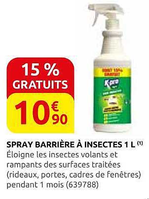 SPRAY BARRIÈRE À INSECTES 1 L (¹)