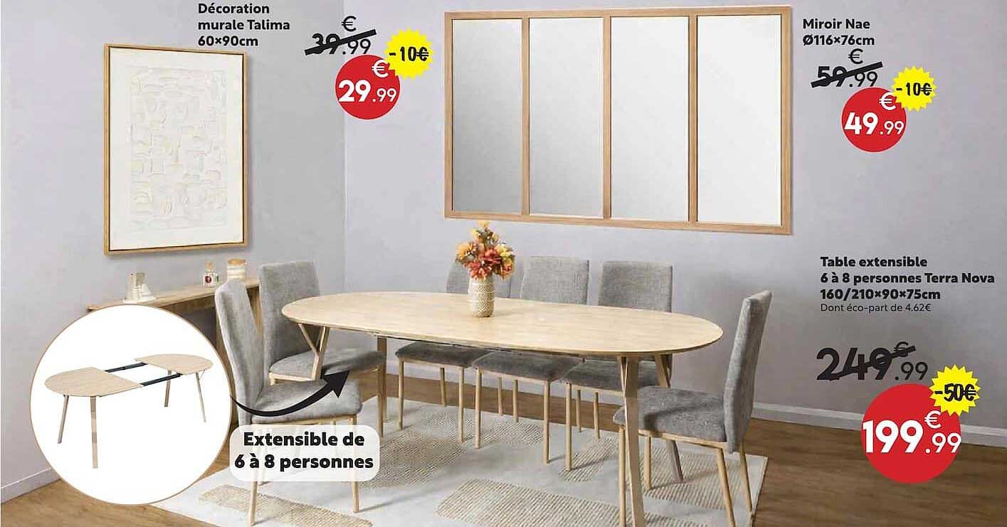 Table extensible 6 à 8 personnes Terra Nova 160/210×90×75cm