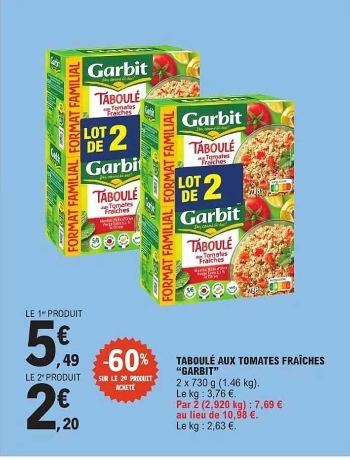 TABOULÉ AUX TOMATES FRAÎCHES “GARBIT”