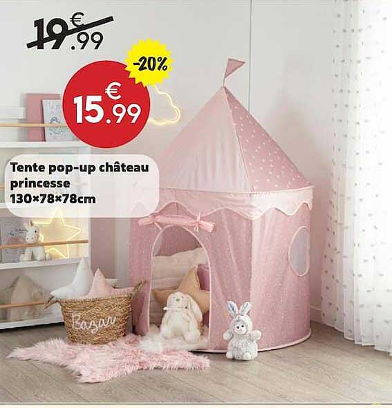 Tente pop-up château princesse 130x78x78cm