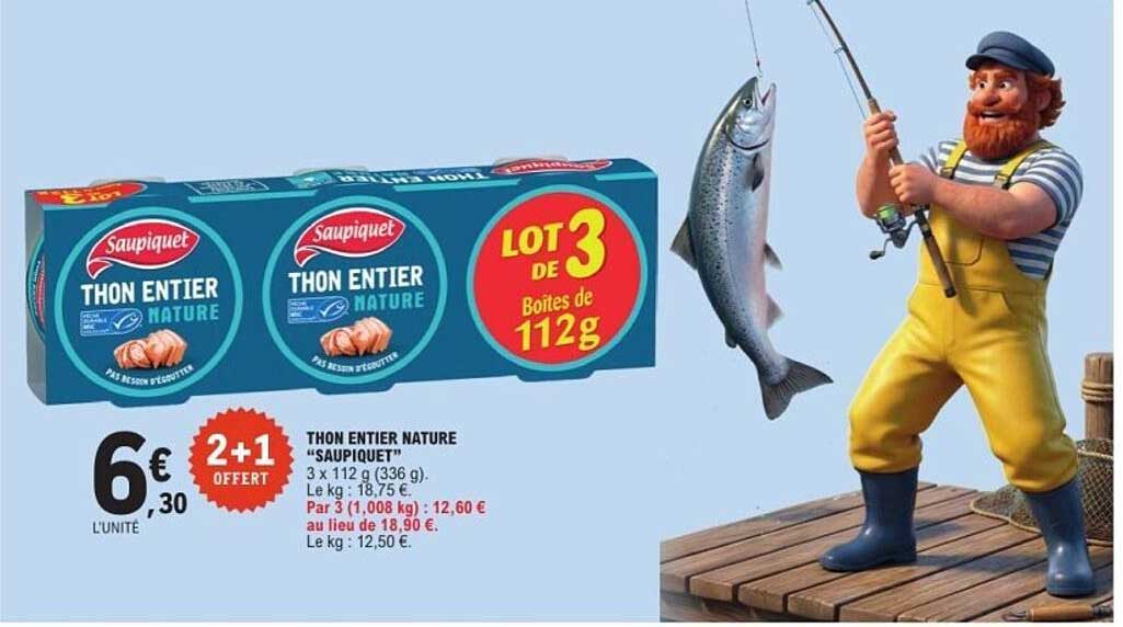 THON ENTIER NATURE “SAUPIQUET” 3 x 112 g (336 g)