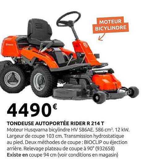 TONDEUSE AUTOPORTÉE RIDER R 214 T