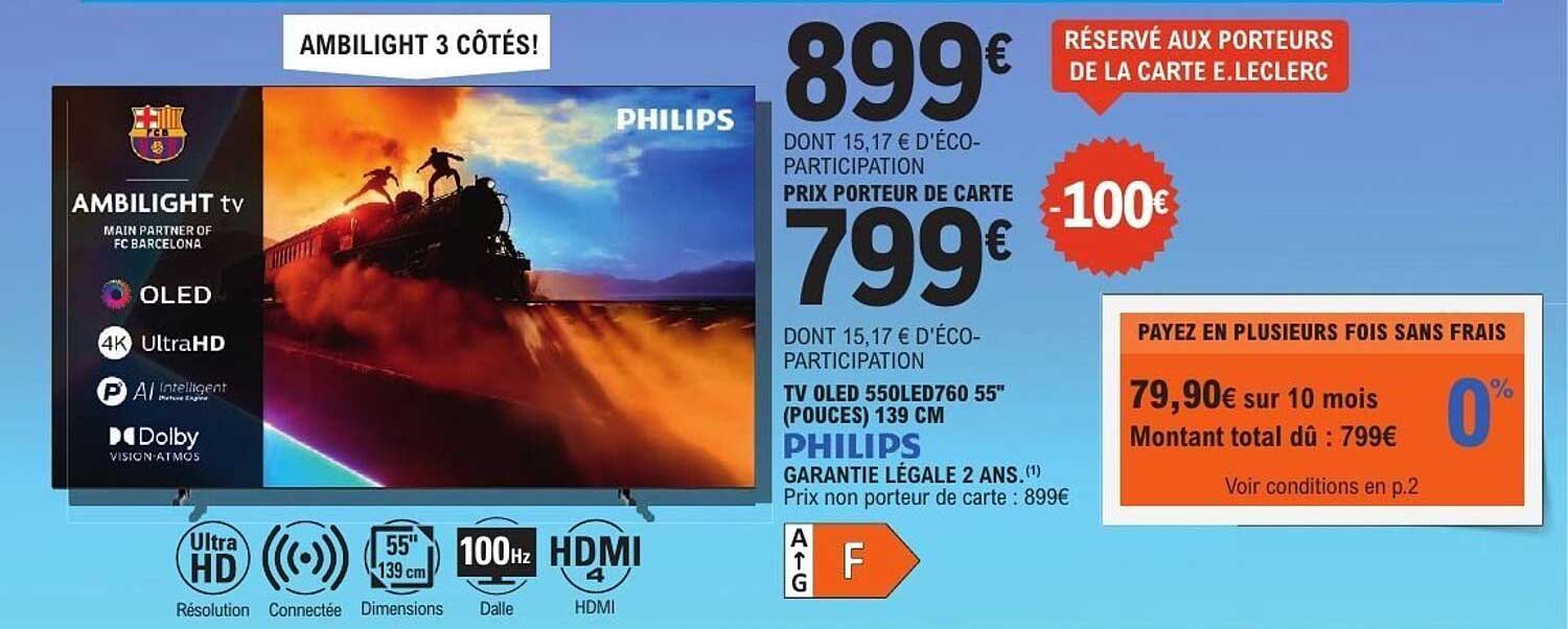 TV OLED 55OLED760 55" (POUCES) 139 CM PHILIPS