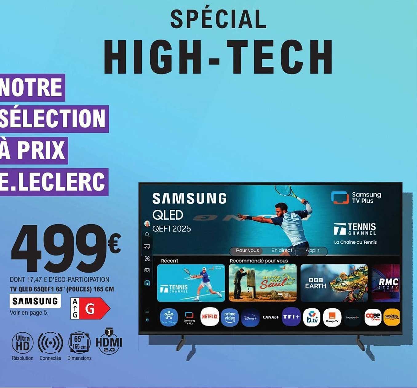 TV QLED 65QEF1 65'' (pouces) 165 cm